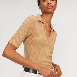 Everlane The Rib Soft Knit Open Collar Polo